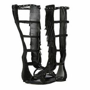 Alice + Olivia Paula Fringe Gladiator Sandal sz 37
